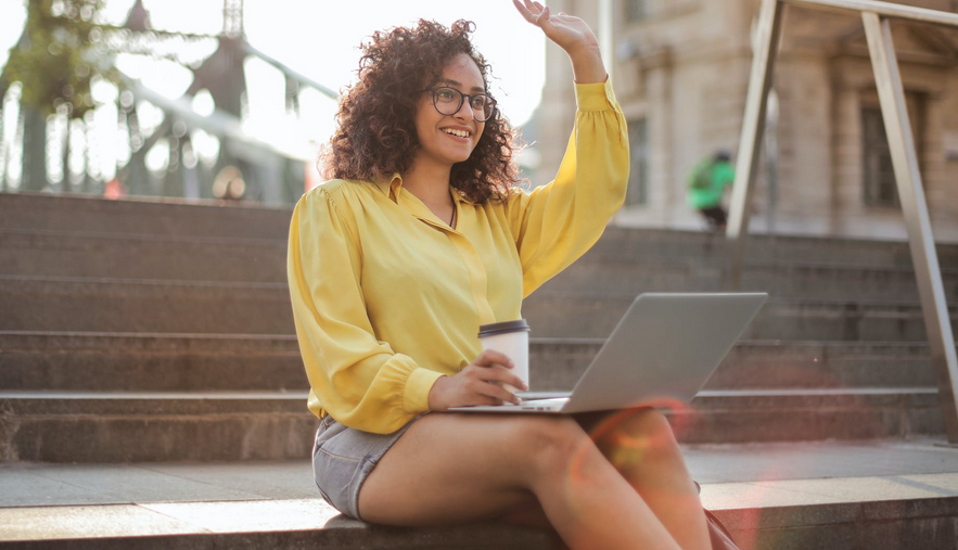 woman with laptop